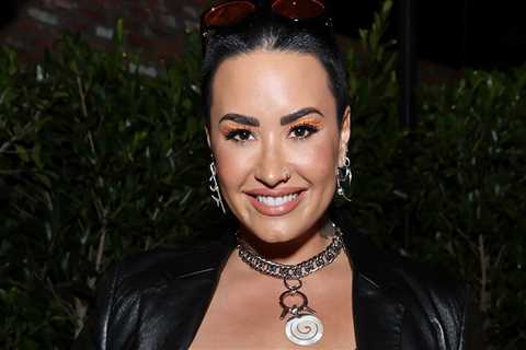 Demi Lovato rocks flame-print pants for KLUTCH Sports Group x UTA Dinner