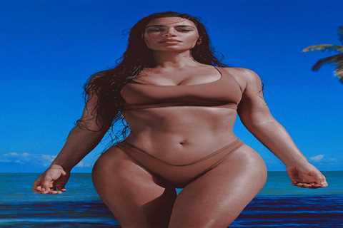 Kim Kardashian shows off curves in nude bikini in beach photoshoot as she reveals SKIMS swim line..