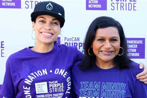 Mindy Kaling & Rosario Dawson team up for a pancreatic cancer awareness walk in LA