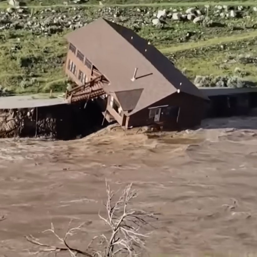 House is Swept Away by Yellowstone River as Floods Close Park for First Time in 34 Years