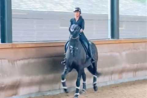Gemma Owen shows off her incredible horse riding skills as she reveals HUGE training space at..