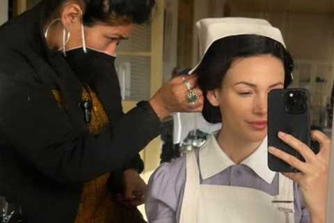 Michelle Keegan is unrecognisable as she transforms into a 1950s nurse for Australian drama