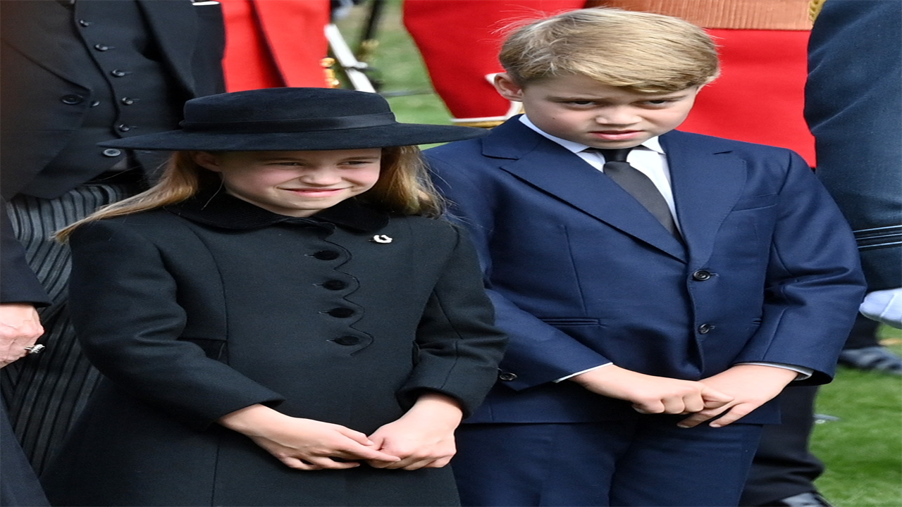 Royal fans spot the cute moment Charlotte appears to remind Prince George about official protocol at the Queen’s funeral