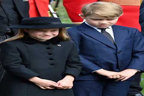 Royal fans spot the cute moment Charlotte appears to remind Prince George about official protocol..