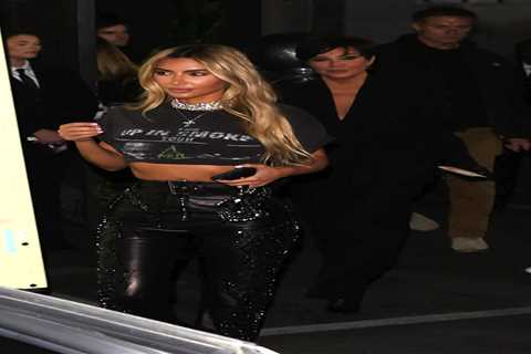 Kim Kardashian shows off shrinking waist in crop top & leather pants as star dubbed ‘worst..
