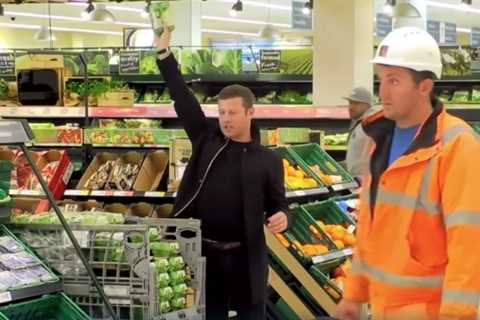 Dermot O’Leary trashes a busy supermarket in sneak peek at hilarious Saturday Night Takeaway prank..