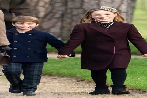 Prince Louis Holds Cousin's Hand at Christmas Service