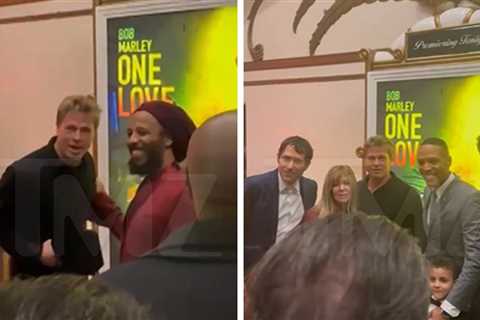 Brad Pitt Attends Bob Marley 'One Love' Movie Premiere in Los Angeles