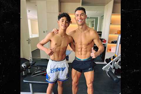 Cristiano Ronaldo,13-Year-Old Son Show Off Shredded Abs After Workout