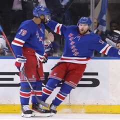 Alexis Lafreniere ends playoff goal drought in big way to keep Rangers afloat in Game 2