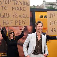 Glen Powell's Parents Hilariously Troll Him At 'Hit Man' Premiere