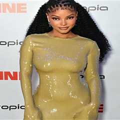 Halle Bailey The Line Movie Yellow Sequin Harit Hand Dress