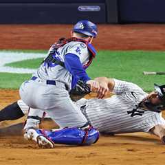 Lumbering Giancarlo Stanton tagged out at home in befuddling Yankees World Series decision