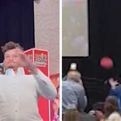 Patrick Mahomes Throws Footballs To Fans In Crowd At Charity Gala