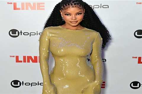 Halle Bailey The Line Movie Yellow Sequin Harit Hand Dress