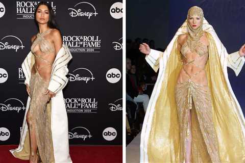 Zendaya Paid Tribute to Cher in a Bob Mackie FW ’01 Gown at the Rock & Roll Hall of Fame Induction..