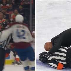 NHL Ref Hospitalized After Scary Collision With Player