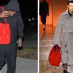 Fashion Bomb Mens: A$AP Rocky Stepped Out Wearing a New Bottega Winter ’24 Large Intrecciato..