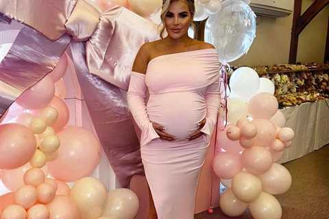 Pregnant Georgia Kousoulou stuns in pink dress at baby shower with Towie friends