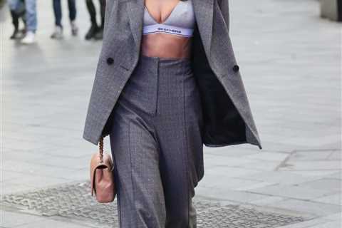 Myleene Klass, 46, Stuns in Bra Top and Trousers on the Way to Work