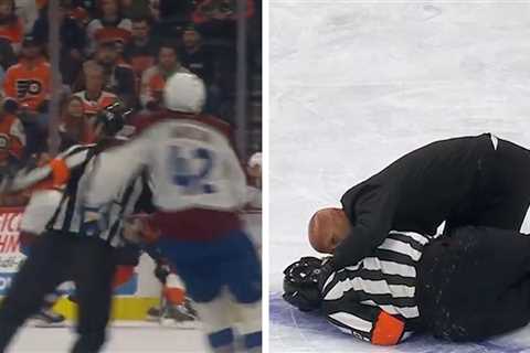 NHL Ref Hospitalized After Scary Collision With Player