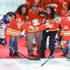 Flames honor Johnny Gaudreau as dad has emotional moment, wife reveals tattoo in tribute to hockey..