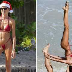 Victoria's Secret Model Izabel Goulart & Fiancé Pose for Acrobatic Xmas Shoot