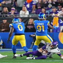 Sam Darnold’s playoff debut gets off to disastrous start with two Vikings turnovers