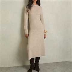 Knitted Mélange Midi Dress with Cashmere for Tuesday Workwear