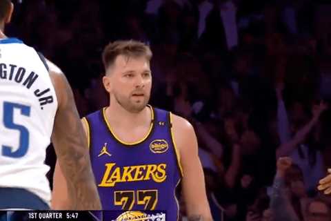 Luka Doncic stares down Mavericks bench after draining trey in wild half against old team
