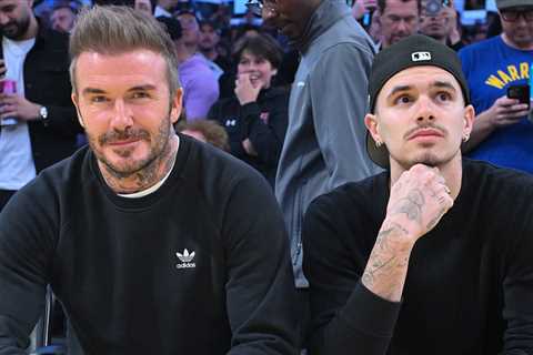 David Beckham Hits Lakers Game With Romeo Amid Brother Drama With Brooklyn