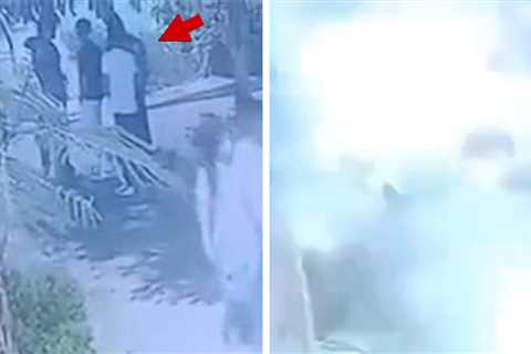 Lightning Strike Knocks Out 5 University Students on Campus, on Camera