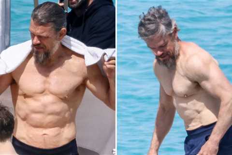 Matt Damon Shows Off Rock Hard Abs on Boat During Italian Vacation