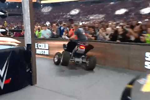 ‘Stone Cold’ Steve Austin sends woman flying after driving ATV into WrestleMania barrier