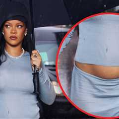 Rihanna Debuts New Pregnancy at Met Gala, Shows Off Baby Bump on Blue Carpet