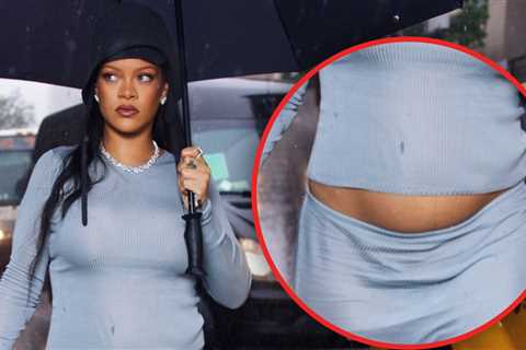 Rihanna Debuts New Pregnancy at Met Gala, Shows Off Baby Bump on Blue Carpet