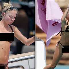 Model Lila Moss Rocking Bikini With Gal Pals for Sexy Fun in the Sun on Boat