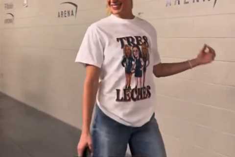 Fever’s Sophie Cunningham wears ‘Tres Leches’ shirt with Caitlin Clark, Lexie Hull faces
