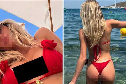 Guess The Blonde Bombshell In This Red-Hot Bikini!