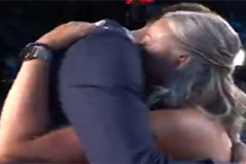 Cooper Flagg warmly embraces mom Kelly after going No. 1 overall at 2025 NBA Draft