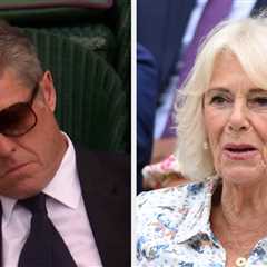 Hugh Grant Was Caught Seemingly Sleeping While Sitting With Queen Camilla At Wimbledon, And The..