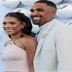 Jalen Hurts and Bry Hurts Attend Super Bowl LIX Ring Ceremony in Custom Coach and Blush Pink..