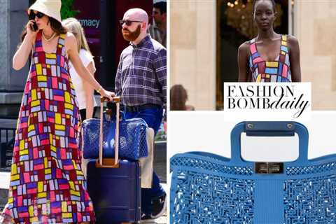 Anne Hathaway Spotted Filming “The Devil Wears Prada 2” in a $7,900 Multicolor Gabriela Hearst Maxi ..