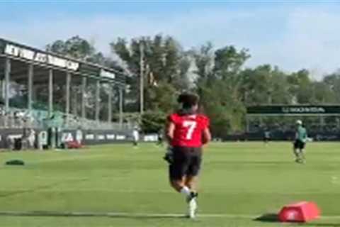 Justin Fields runs back onto field to calm Jets injury worries
