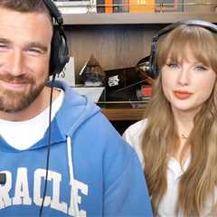 Taylor Swift And Travis Kelce Get Handsy On 'New Heights' Podcast
