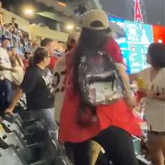 Angels and Dodgers fans get into ugly brawl that leads to two arrests