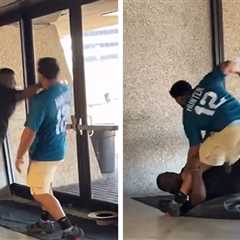 Jaguars Fan and Saints Supporter Brawl at Preseason Game, on Video