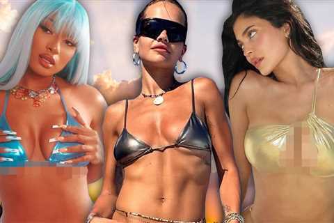 Sexy Stars In Metallic Bikinis ... Hollywood's Hottest Glow-Getters!