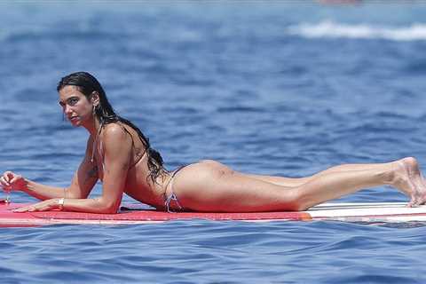 Dua Lipa Flaunts Bikini Body Doing Paddleboard Yoga