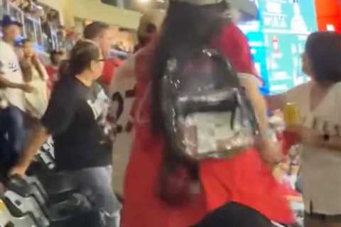 Angels and Dodgers fans get into ugly brawl that leads to two arrests